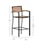Flash Furniture Patio Bar Stool with Faux Teak Slats and Armrests XU-DG-HW6036B-ARM-GG - alternate 5